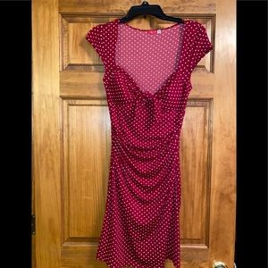 Dark red/white dots dress